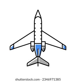 jet airplane color icon vector. jet airplane sign. isolated symbol illustration