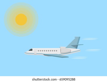 jet airplane fast, sun sky