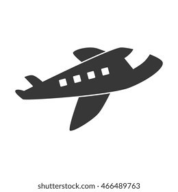 jet airplane flying ,isolated flat icon design