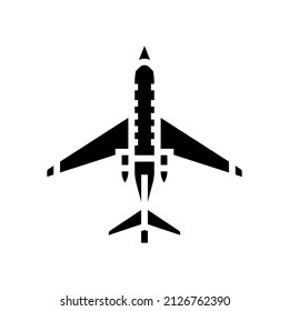 jet airplane glyph icon vector. jet airplane sign. isolated contour symbol black illustration