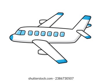 Jet airplane isolated cartoon vector illustration