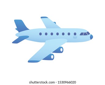 Jet airplane isolated vector, passenger airliner.