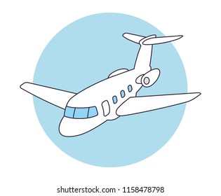 Jet airplane line icon