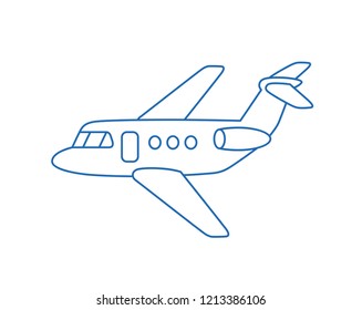 Jet airplane line icon