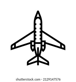 jet airplane line icon vector. jet airplane sign. isolated contour symbol black illustration