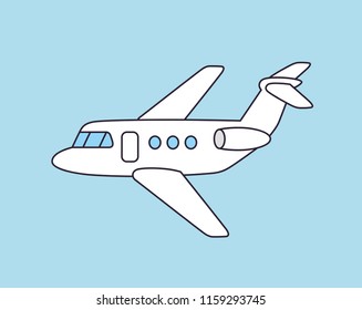 Jet airplane line isolated