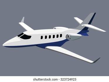 Jet airplane on a blue background