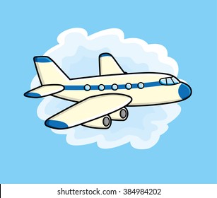 Jet airplane on a sky background.