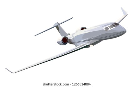 Jet airplane on a white background