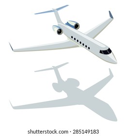 Jet airplane on a white background