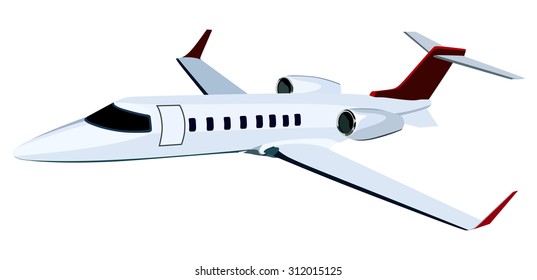 Jet airplane on a white background