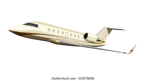 Jet airplane on a white background