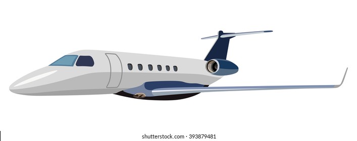 Jet airplane on a white background