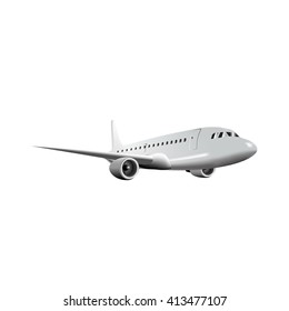 Jet airplane on a white background