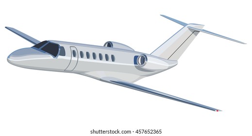 Jet airplane on a white background