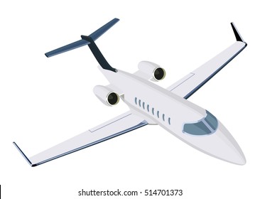 Jet airplane on a white background