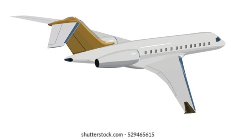 Jet airplane on a white background