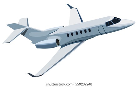 Jet airplane on a white background