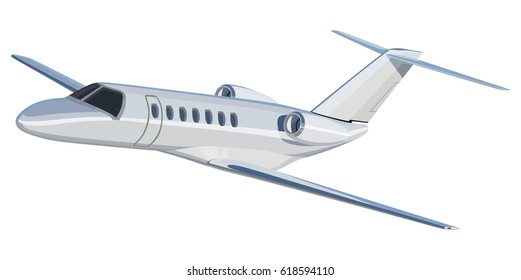 Jet airplane on a white background