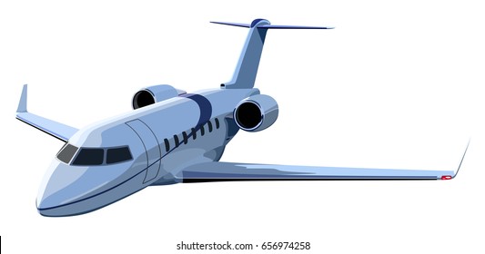 Jet airplane on a white background