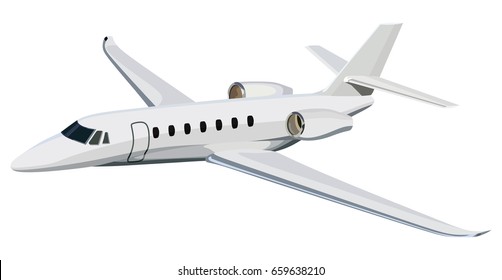 Jet airplane on a white background