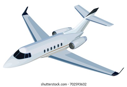 Jet airplane on a white background