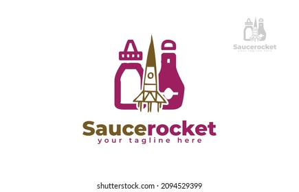 Jet airplane sauce bottle logo design. vector