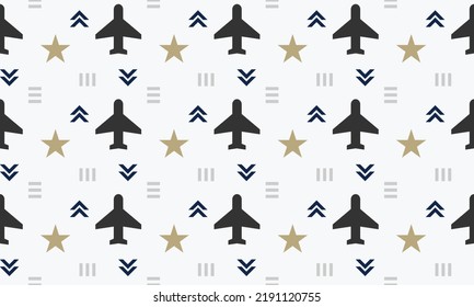 Jet Airplane Seamless Pattern , Air Force Concept Design , Good For Textile Needs