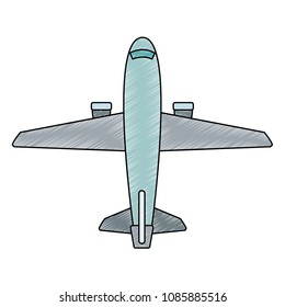 Jet airplane symbol scribble