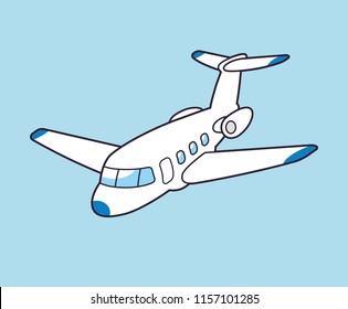 Jet airplane vector cartoon icon