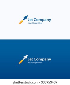 Jet arrow flame dynamic logo
