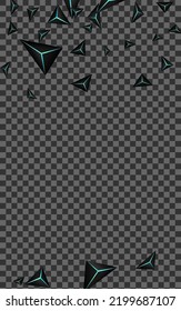 Vector transparente de fondo de cristal negro Jet. Publicidad turística obsidiana. Fondo Profundo Polígono. Ilustración Oscura Y Brillante.