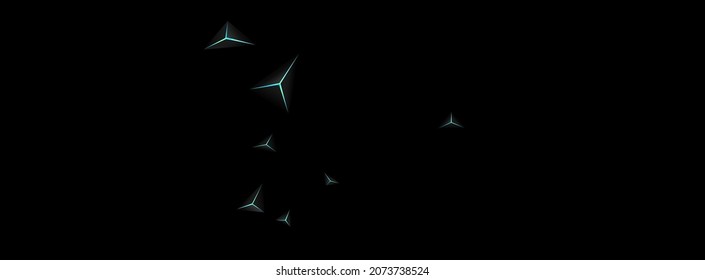 Jet Black Facet Background Black Vector. Obsidian Polygon Shape. Triangle Advertising Illustration. Onyx Exclusive Card.