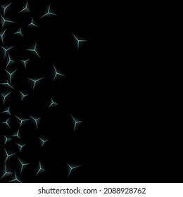Jet Black Facet Background Black Vector. Dark Crystal Exclusive. Polygon Design Template. Obsidian Royal Card.