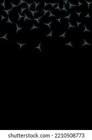 Jet Black Facet Background Black Vector. Onyx Triangular Light. Polygon Deep Illustration. Blue Neon Gradient Template.