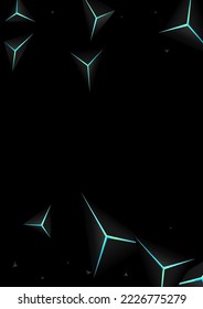 Vector negro de fondo de polígono Jet Black Polygon. Fibra turística obsidiana. Fondo triangular frío. Sólo textura de tecnología.