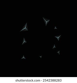 Jet Black Prism Background Black Vector. Onyx Facet Gradient. Crystal Abstract Backdrop. Obsidian Cover Card.
