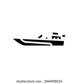 jet boat glyph icon vector. jet boat sign. isolated contour symbol black illustration svg