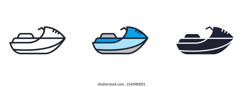 Jet Boat Icon Symbol Template For Graphic And Web Design Collection Logo Vector Illustration