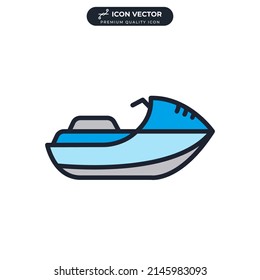 Jet Boat Icon Symbol Template For Graphic And Web Design Collection Logo Vector Illustration