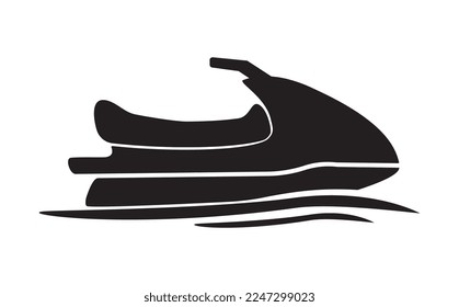 Jet boat icon vector illustration, black on white background