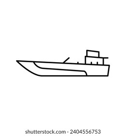 jet boat line icon vector. jet boat sign. isolated contour symbol black illustration svg