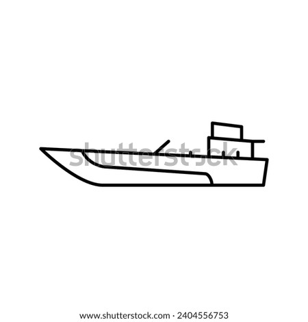 jet boat line icon vector. jet boat sign. isolated contour symbol black illustration