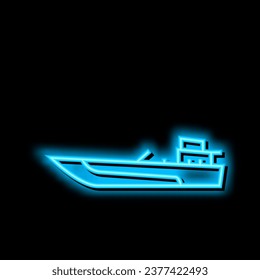 jet boat neon light sign vector. jet boat illustration svg