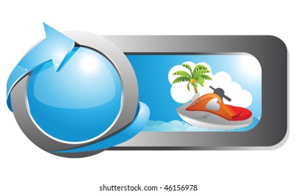 jet boat and sea