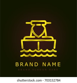 Jet boating golden metallic logo