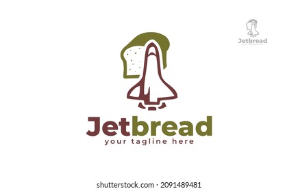 Jet bread logo design. vector