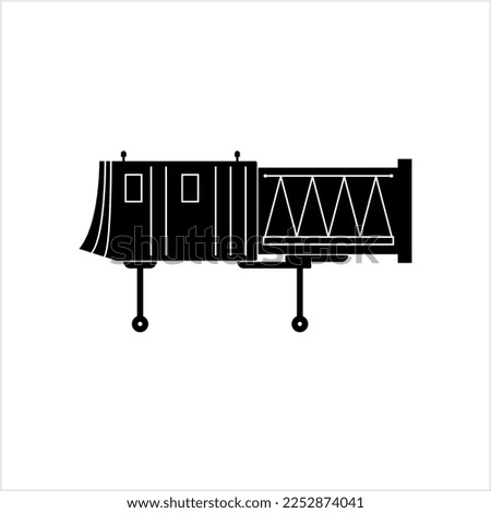 Jet Bridge Icon, Passenger Boarding Bridge Icon Vector Art Illustration