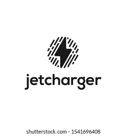 jet charger logo design vector