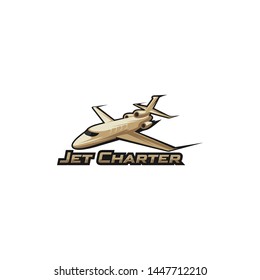 jet charter transportation logo vector